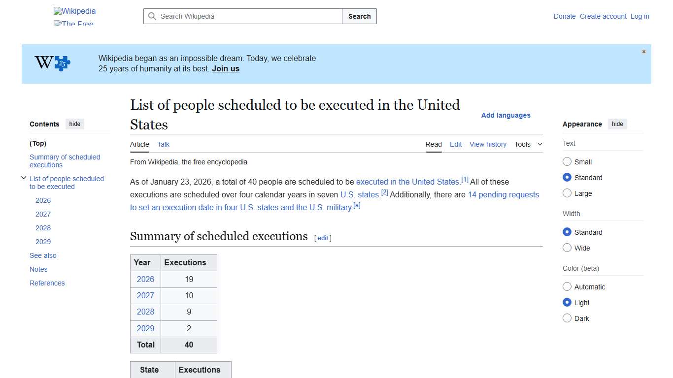 List of people scheduled to be executed in the United States - Wikipedia